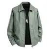Chaqueta de cuero para hombre transfronteriza, nuevo estilo otoño e invierno, talla grande, corte holgado, chaqueta de cuero casual con cuello de solapa