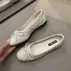 Sapatos Mary Jane com Laço de Bolinhas Estilo Francês para Mulheres, Novo Modelo Primavera 2026, Bico Redondo, Boca Rasa, Sapatilhas com Solado Macio