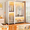 Armario de Acero para Dormitorio, Uso Doméstico, Viviendas de Alquiler, Montaje Sencillo Armario Combinado de Metal, Vestidor, Gabinete de Almacenamiento