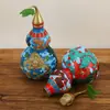 Enfeites de Cabaça de Latão Pintados com Cinco Dragões, Cabalça de Cobre com Tampa Aberta, Artesanato de Cobre para Casa Enfeites Atacado