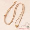 Collar sencillo de cuerda trenzada hecha a mano, colgante de jade dorado, colgante de jade, colgante con hebilla segura, colgante de cuerda para el cuello para hombres y mujeres.