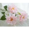 Flor de imitação 3 cabeças hibisco peônia flor falsa flor de casamento mesa grande flor de peônia flor de seda hotel flor decorativa atacado