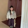 Parka Gruesa de Terciopelo Otoño/Invierno 2026 Chaqueta de Algodón para Niñas Parka Elegante de Nuevo Estilo Invierno Cuello de Piel Abrigo Cálido de Moda