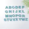 Acessórios de Pingente de Letra com Glitter Azul DIY Resina 26 Letras Inglesas Acessórios de Chaveiro Acessórios para Bolsa