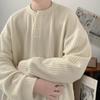 Sudadera de Raya Fina de Lujo Otoño 2025 Cuello Henry Estilo Hong Kong Unisex