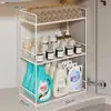 Gabinete de Baño Estante de Almacenamiento Integrado, Estante de Almacenamiento para Lavabo de Baño, Organizador de Cosméticos de Doble Capa para debajo del Lavabo