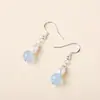 Cadena para Clavícula de Aguamarina Natural, Pulsera de Perlas de Agua Dulce, Diseño de Aretes de Aguamarina, Set de Joyería de 3 Piezas de Lujo Ligero