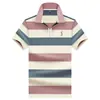 Camisa de Manga Corta a Rayas con Media Cremallera para Hombre Paul, Cuello Clásico, Top Casual para Hombres de Mediana Edad y Jóvenes, Camisa Polo Bordada para Verano