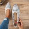 Sapatos Femininos 2025 Sapatos Casuais Versáteis Boca Rasa Sapatos Respiráveis Fly-Knit Bico Fino Sapatos de Mãe 2026 Primavera e Verão Novo Estilo