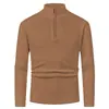 Suéter de punto con cuello alto y media cremallera para hombre Moda Otoño/Invierno 2026, Suéter de punto informal de manga larga para hombre