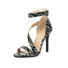 Nova Sandália Romana Obliqua com Biqueira Aberta Salto Agulha Sapatos para Boate Tamanho 32-48 Tamanho Sapatos de Comércio Exterior