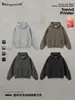 Moletom com Capuz Lavado de Lã para Homem, Marca Americana Retro Tendência, Cor Nevoeiro, Corte Solto, Esportivo de Rua, Coleção Outono/Inverno 2025