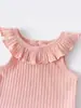 Conjunto de Niña con Mangas Volantes Verano 2026 Nuevo de Moda Chaleco Elegante para Niña y Pantalones Largos de Pierna Ancha Anti-Mosquitos Conjunto de Dos Piezas