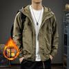 Chaqueta a Prueba de Tres Elementos para Hombre Otoño 2026 Corte Holgado Talla Grande con Capucha Abrigo Casual Estilo Americano Ropa de Trabajo Exterior Fresca