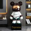 Cofrinho de urso violento grande pintado à mão de alta qualidade, ornamentos de chão para sala de estar, decorações para rack de TV, presente de inauguração