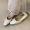 Primer Encuentro Zapatos Planos de Ballet Cuadrados Suaves Estilo Francés de Temporada para Mujer, Nueva Colección de Otoño, Boca Baja, Suela Suave, Zapatos de Salón Estilo Hada