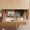 Caja de almacenamiento transparente de PET para escritorio, organizador de cajones para cosméticos y mascarillas faciales de dormitorio, caja de almacenamiento para bocadillos y artículos varios