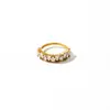 Anillo de acero inoxidable y acero de titanio con incrustaciones completas de circonita, chapado en oro de 18 quilates, anillo de lujo ligero de nicho transfronterizo europeo y americano de alta gama para mujer