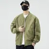 Jaqueta com Gola Padre Masculina 2025 Primavera e Outono Nova Solta Tendência Marca Bonita Roupa de Trabalho Tops Roupa Masculina