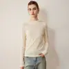 Suéter de lana merino pura de hilo fino, nueva colección otoño 2026 para mujer, con capucha, estilo elegante, suéter de punto liso para pullover