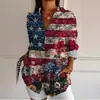 Camisa Feminina Europeia e Americana Moda Manga Três Quartos Impressão Digital 3D Venda Quente Fornecedor de Fábrica Moda Casual Multicor