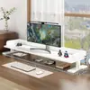 Soporte elevador para monitor de computadora de escritorio para e-sports, estante de escritorio extendido de doble capa con bandeja para teclado