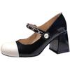Zapatos de Tacón Alto de Celebridad de Internet para Mujer Primavera 2026 Nuevos Zapatos Mary Jane Retro Franceses para Mujer Estilo Chanel con Tacones Gruesos de Perlas
