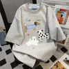 Camiseta de Manga Corta con Estampado de Perro Lindo, Marca de Moda de Verano, Corte Holgado Perezoso, Estilo Ins, Versátil Unisex para el Trabajo