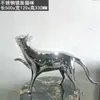 Acero Inoxidable Acabado Espejo Escultura de Gato Adorno Paisajismo de Jardín Comunidad Oficina de Ventas al Aire Libre Arte Decorativo de Lujo Ligero