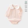 Roupas de bebê e criança pequena, pijamas de algodão puro sem osso, primavera e outono, classe A, roupas de escalada femininas, manga comprida, triângulo, roupas ha-ha