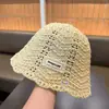 Sombrero de Bebé Estilo Coreano, Sombrero de Paja Tipo Cubeta Delgado y Transpirable de Verano, Sombrero de Paja con Protección Solar para Niñas, Sombrero de Pescador Solar