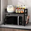 Estante Retráctil de Almacenamiento para Horno de Microondas para Encimeras de Cocina del Hogar, Soporte de Estante de Almacenamiento Multifuncional de Múltiples Niveles para Horno y Arrocera