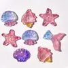 Serie Océano Simulado Conchas y Estrellas Marinas Funda de Teléfono DIY Accesorios para el Cabello Dijes para Zapatos Llaveros Colgantes Collares Pendientes Resina