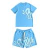 Estilo callejero hip-hop europeo y americano para hombre y mujer, top holgado de manga corta con estampado de letras, traje deportivo casual de moda de verano para hombre