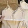 Beleza Retrô Renda Francesa Costas Lindas Alças Finas Camisola Copas Fixas Integradas Camada Base Pura Desejo Roupa Íntima Respirável