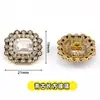 Novos botões de liga estilo Chanel verde antigo cravejados de diamantes de luxo leve botões costurados à mão para acessórios de vestuário DIY botões decorativos