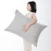 Almofada Retangular de Linho Cor Lisa Casual para Sofá Travesseiro Longo Sala de Estar Quarto Cabeceira Encosto Almofada Grande Almofada Lombar