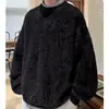 Suéter para Hombre Otoño e Invierno Estilo Nuevo Estilo Japonés Estilo Retro Tejido de Punto Suelto Casual Estilo Perezoso Tejido Suave y Ceroso