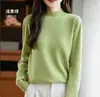Suéter nuevo de otoño e invierno para mujer, cuello alto medio, manga larga, suéter holgado, adelgazante, combinable con todo.