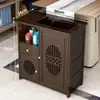 Mesa Auxiliar Pequeña Móvil para Té, Gabinete Lateral para Té, Carrito de Té, Mesa de Barra de Té Doméstica de Madera Maciza, Hervidor Integrado y Gabinete para Preparar Té