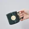 Caneca com selo de cobre Caneca de cerâmica coreana Caneca de café para casal Caneca para beber no escritório e em casa Caneca para chá da tarde Caneca de Leite
