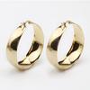 Pendientes grandes exagerados de moda con personalidad simple para mujer, pendientes de acero de titanio, pendientes de acero inoxidable con lados anchos y grandes.