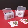 Caja de almacenamiento transparente con tapa abatible para tarjetas, caja de almacenamiento para cartas de póker, tarjeta Ultraman, tarjeta de identificación, organizador de plástico para clasificar tarjetas de presentación