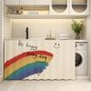 Mueble de baño con lavabo, estilo Ins, con cortina arcoíris, armario de almacenamiento para artículos diversos, cortina anti-estampado, estante de almacenamiento para cocina, cortina antipolvo