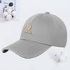 Gorra de Béisbol con Letra R de Color Nueva para Mujer Verano Estilo Coreano Ins Gorra Suave con Visera para Sombra Estudiante Pareja Sombrero para el Sol