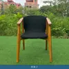 Conjunto de Cadeiras de Rattan para Exterior, Madeira de Teca, Pátio, Villa, Jardim, Varanda, Sala de Jantar Simples, Sala de Estar Interna, Conjunto de Mesa e Cadeiras de Lazer