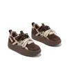 Zapatillas de Entrenamiento Agan Modelo Nuevo Invierno 2025 Suela Gruesa Con Cordones Estilo Universitario Zapatillas de Estudiante Moda Femenina Zapatos Blancos