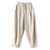 Calças de Algodão e Linho de Primavera Largas Plus Size Bloomers Estilo Chinês Calças de Perna Larga Calças Antigas Zen Masculinas Calças de Linho Tendência