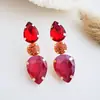 Pendientes estilo francés retro pendientes de pedrería lujo ligero pendientes de gemas de alta gama pendientes venta al por mayor transfronteriza