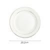 Plato para Bistec con Borde Dorado Plato Cerámico Redondo Plato de Hueso Plato Plano con Hilo Dorado Plato Hondo Vajilla Plato para Comida Occidental Plato para Platillo Frío